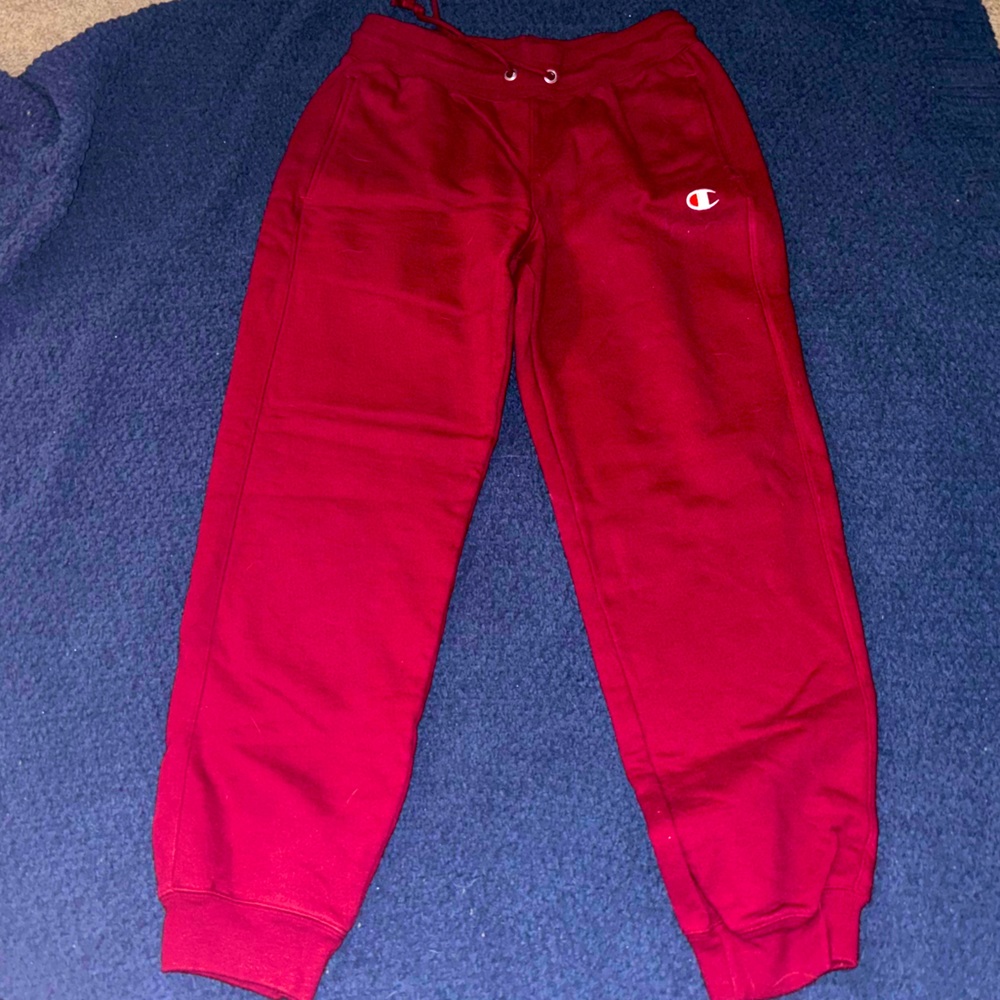 Maroon/red champion sweatpants